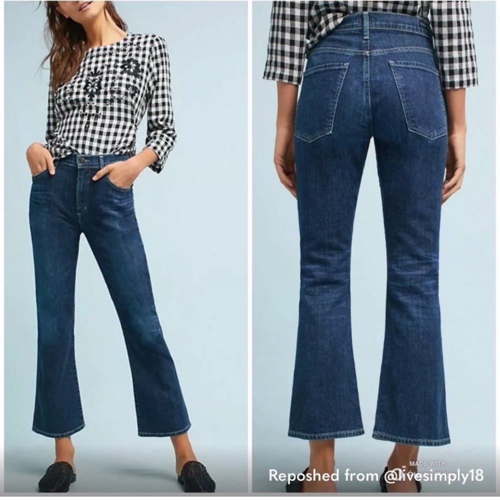 Citizens of Humanity Fleetwood Crop High Rise Flare Jeans Size 26